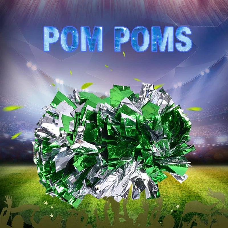 woobles Cheerleading Poms, Plastic Cheerleader Aerobics Pom Poms Pompoms for Dance Party School Sports Competition (1 Pair) - Image 3